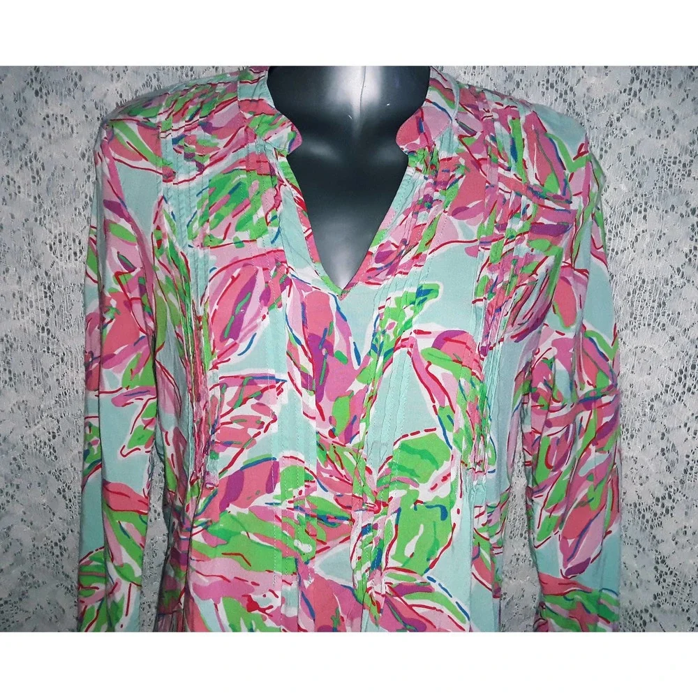 Lilly Pulitzer Sz. XS DOROTHY In The Vias Floral Long Sleeve Top - Picture 6 of 8